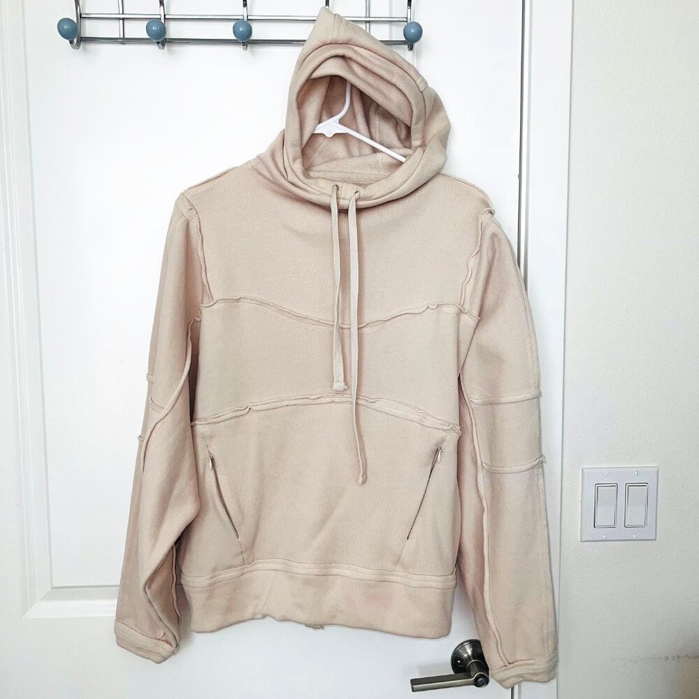 ALO YOGA PATCHWORK SEAM OVERSIZED HOODIE Cream Neutral
